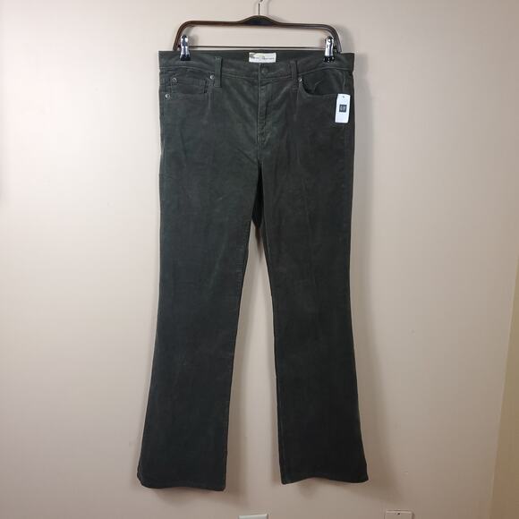 Gap Mid-rise Perfect Boot Corduroy Pants in Green Size 32 Short - Picture 1 of 10